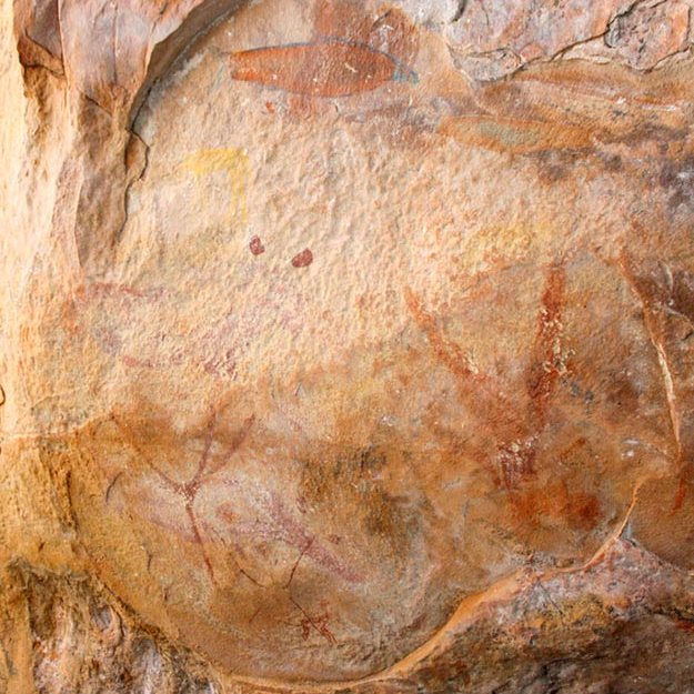 Rock art at green fish shelter