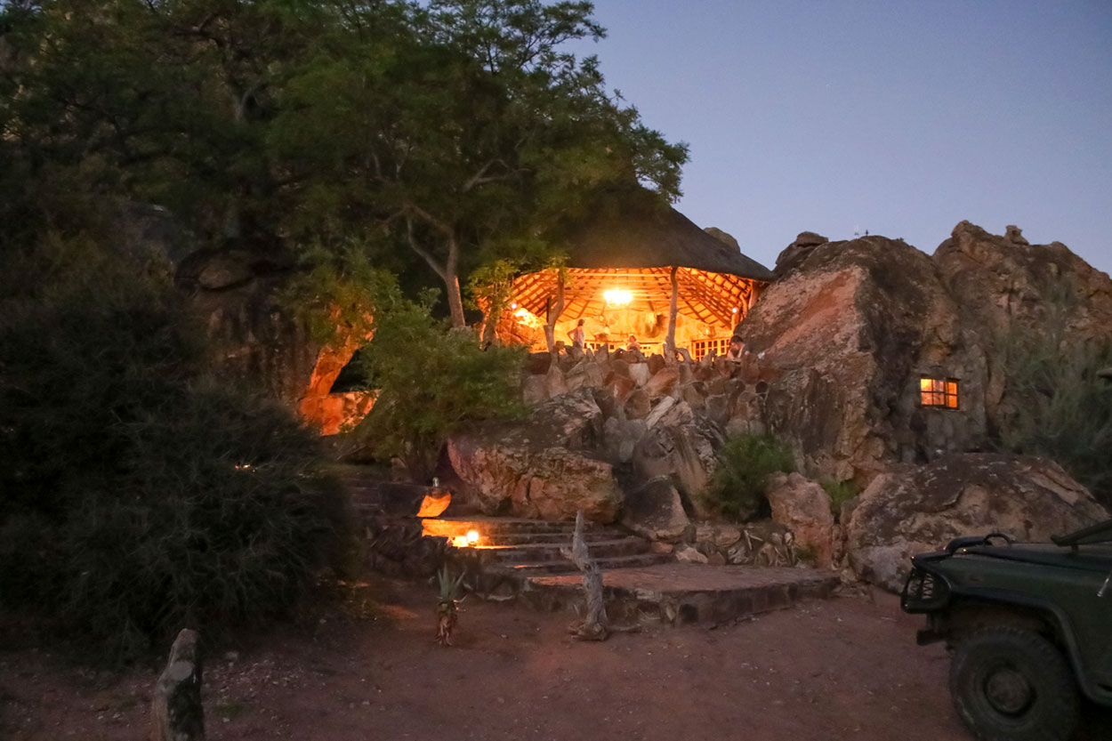 Main dining boma at Sandstone Camp