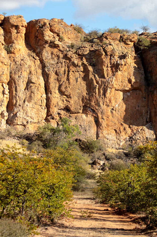 The numerous sandstone cliffs are dotted with ancient rock are sites